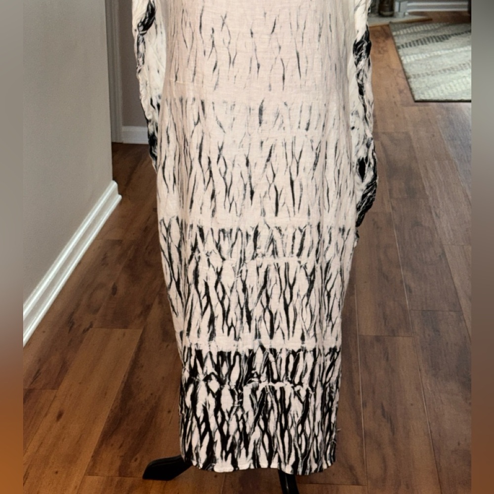 Hyena Brand BoHo tie dye Oversized rayon Cottagecore maxi woven Kaftan Dress M/L - Picture 4 of 11
